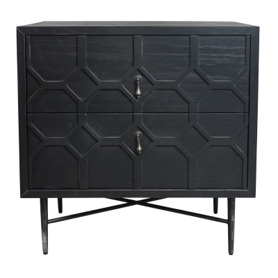 Sandhurst 2-Drawer Nightstand - Black