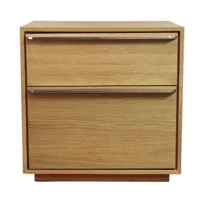 Riviera Large 2-Drawer Oak Nightstand - Natural