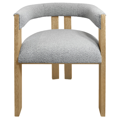 Trident Boucle Dining Chair - Silver