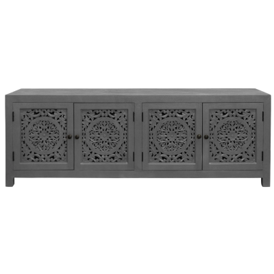 Weatherly 4-Door Media Cabinet - Gray