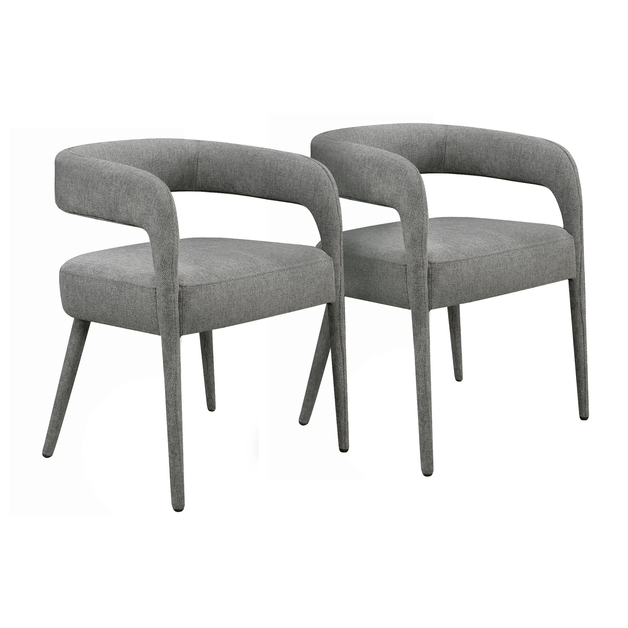 Belfast Comfy Side Chair 2-Piece Set - Dark Gray