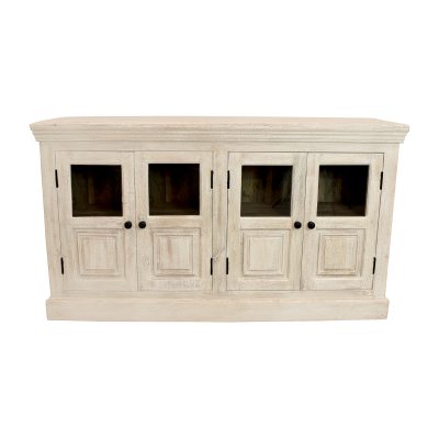 Lorient 4-Door Glass Sideboard - Sand Natural