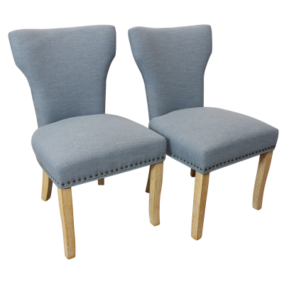 Howell Linen Side Chair 2-Piece Set - Denim Blue