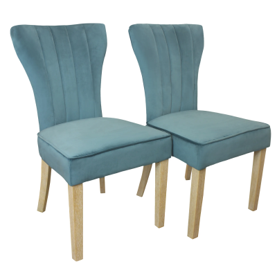 Clive Velvet Side Chair 2-Piece Set - Teal