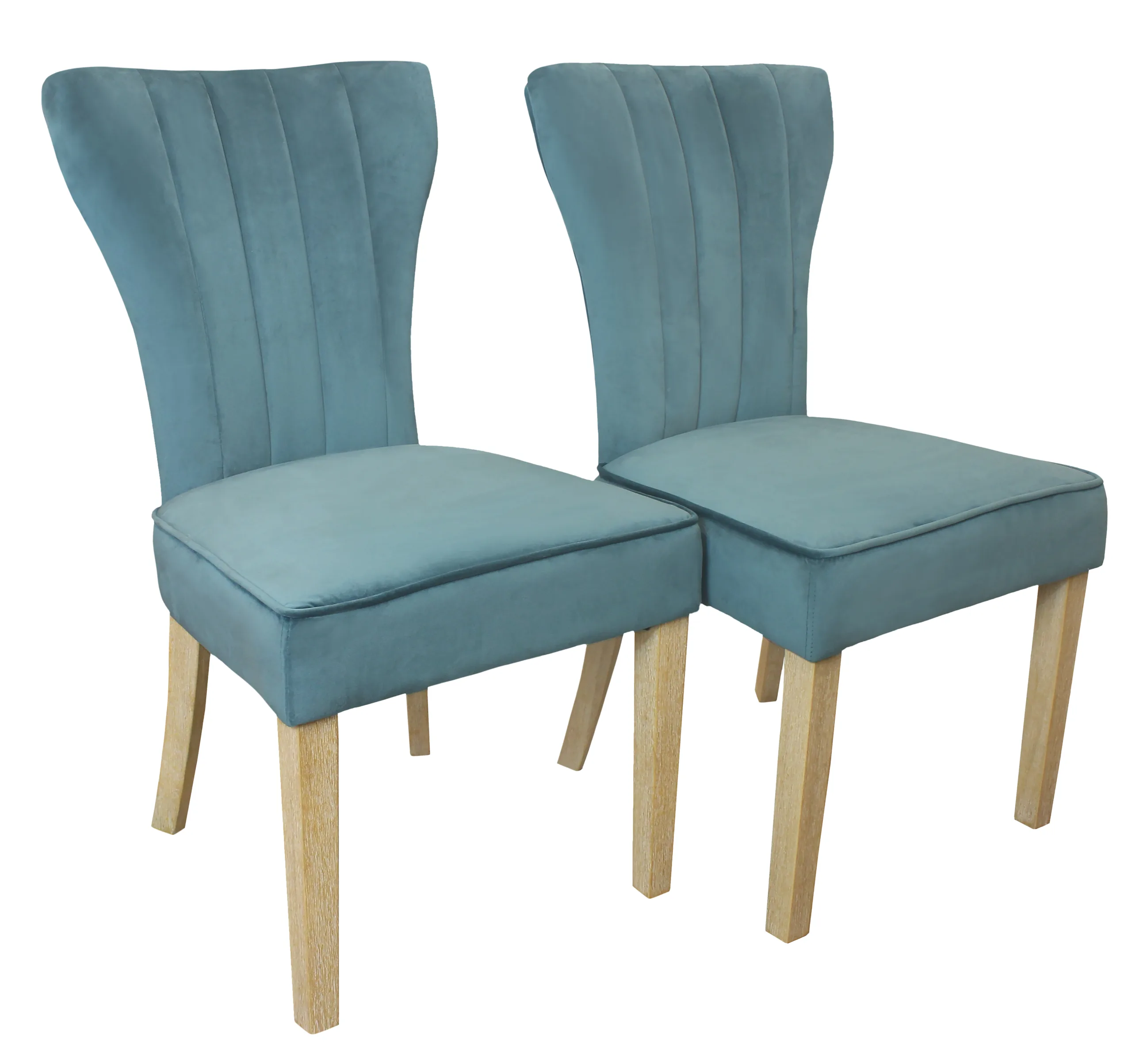 Clive Velvet Side Chair 2-Piece Set - Teal