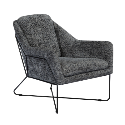Edith Lounge Chair - Charcoal Blue Boucle