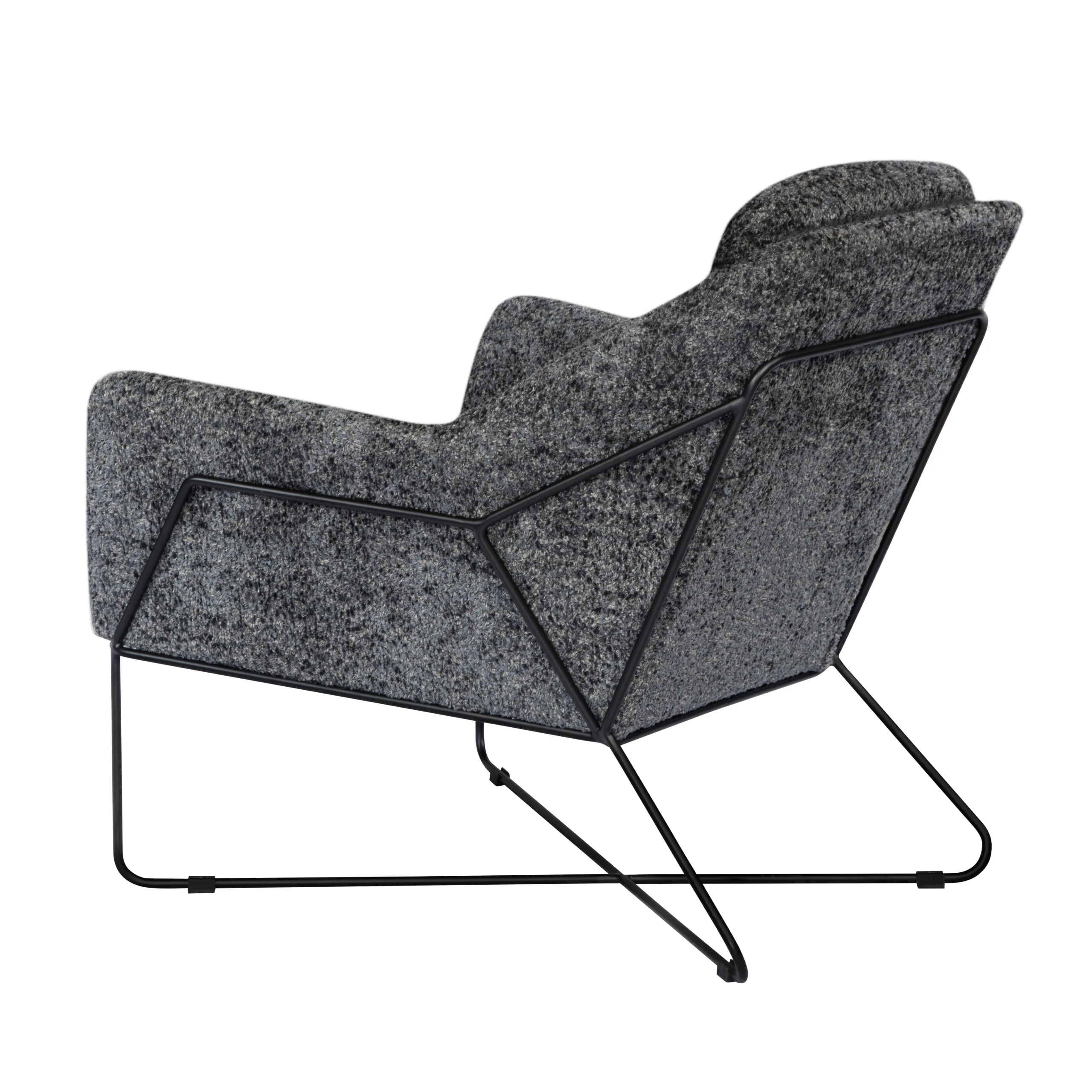 Edith Lounge Chair 2-Piece Set - Charcoal Blue Boucle - Image 4