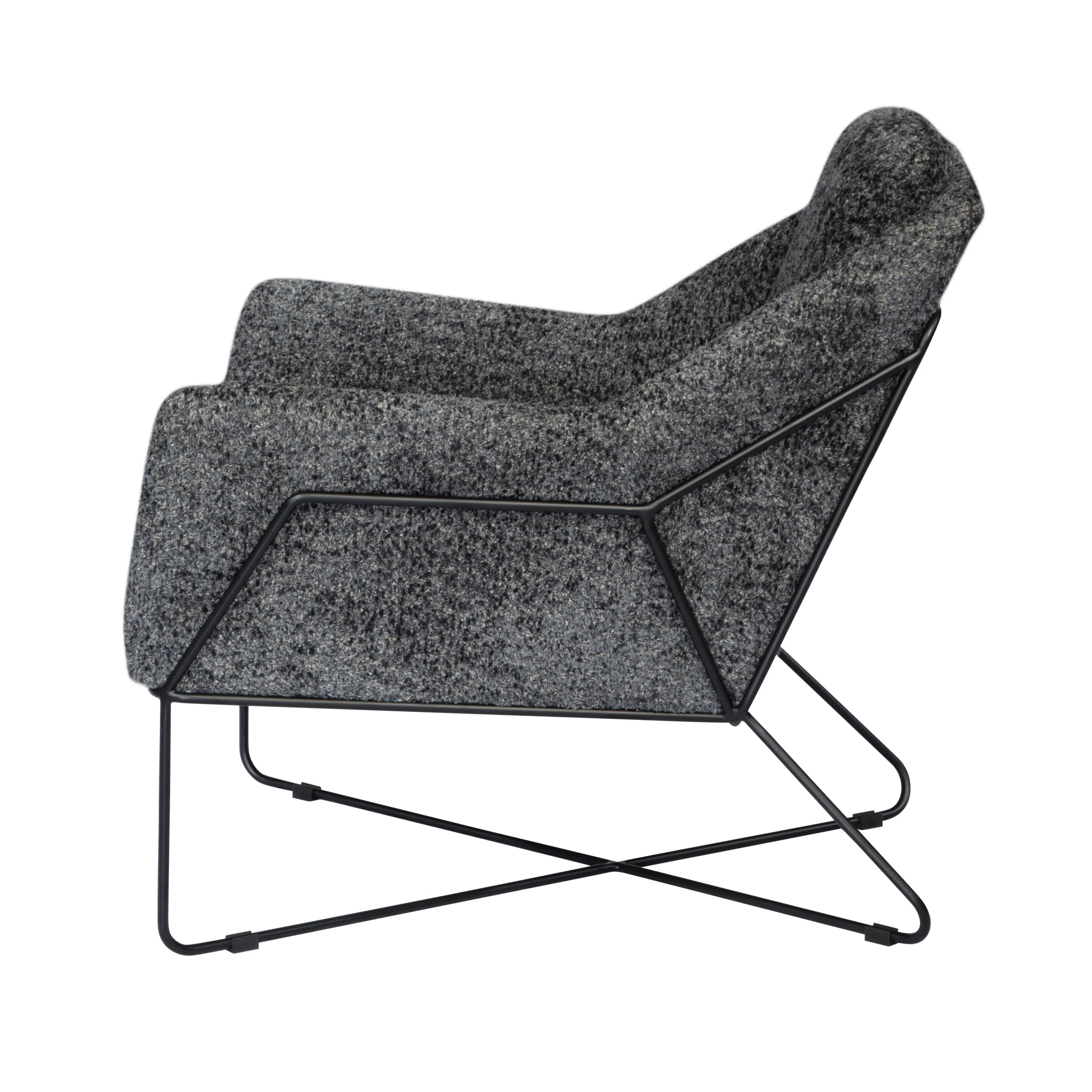 Edith Lounge Chair 2-Piece Set - Charcoal Blue Boucle - Image 3