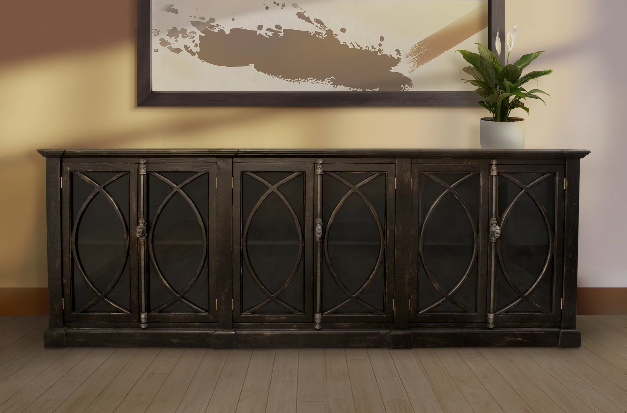 Alarie 6 Glass Door Sideboard - Image 2
