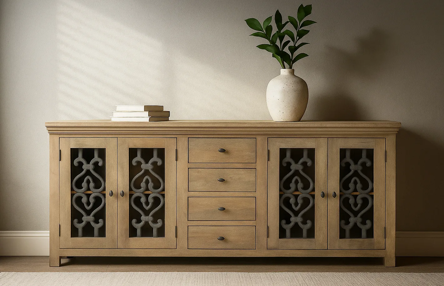 Haig 4-Door 4-Drawer Sideboard - Distressed Natural - Image 2