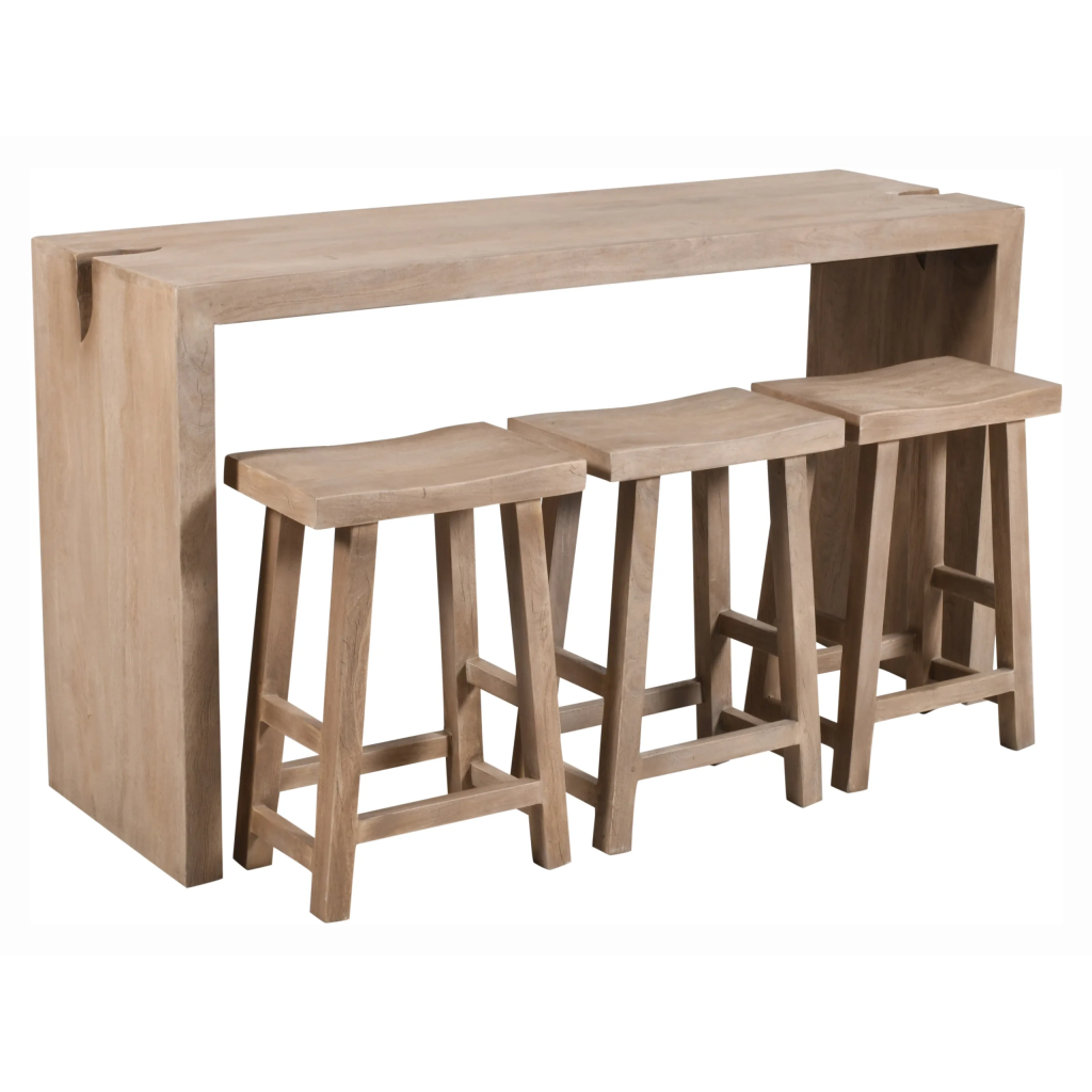 Archibald Counter Table 4-Piece Set - Light Ash 