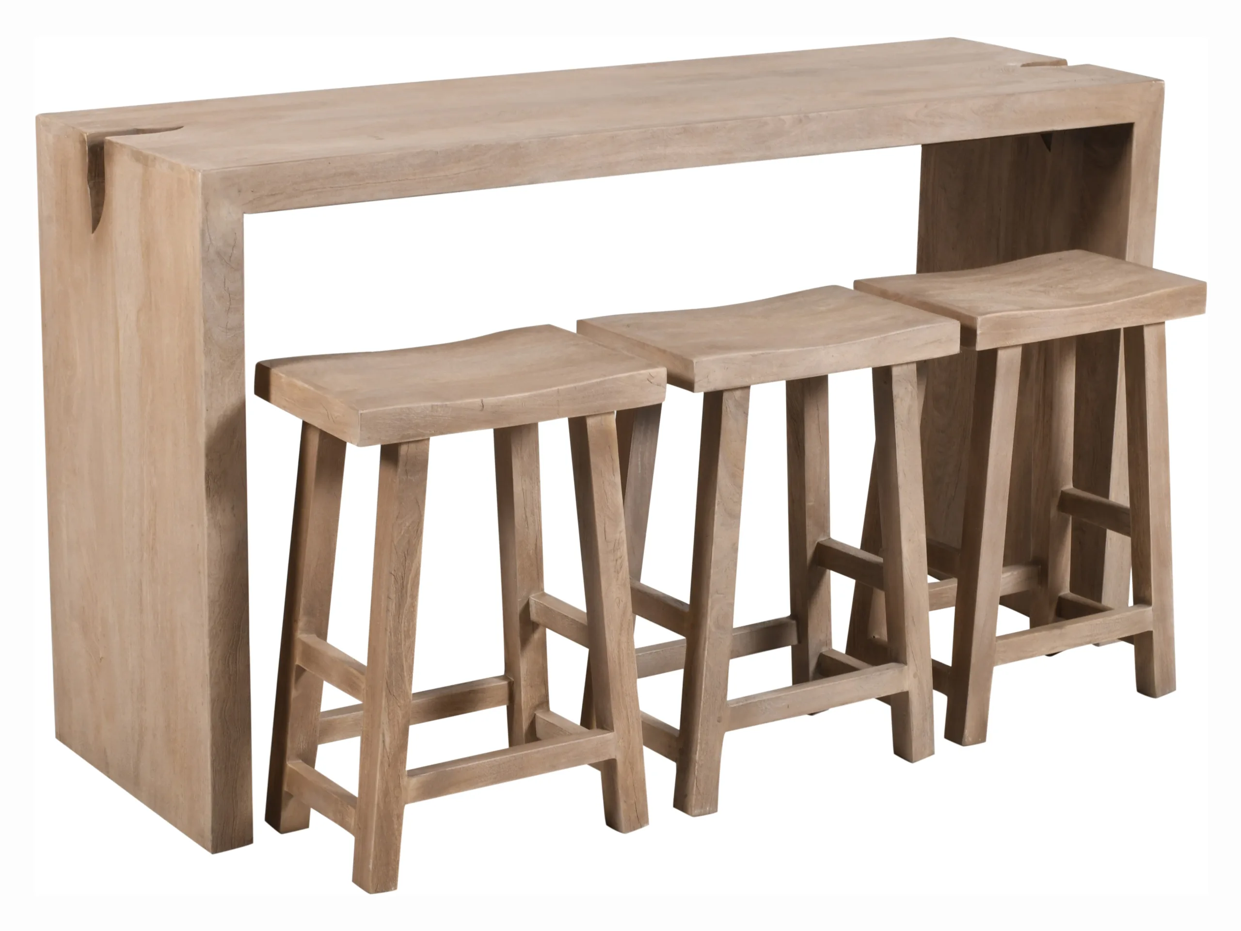 Archibald Counter Table 4-Piece Set - Light Ash