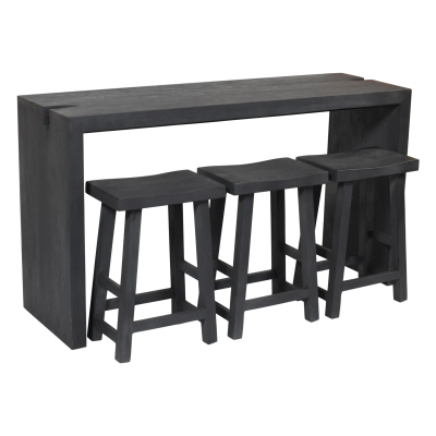 Archibald Counter Table 4-Piece Set - Graphite Black