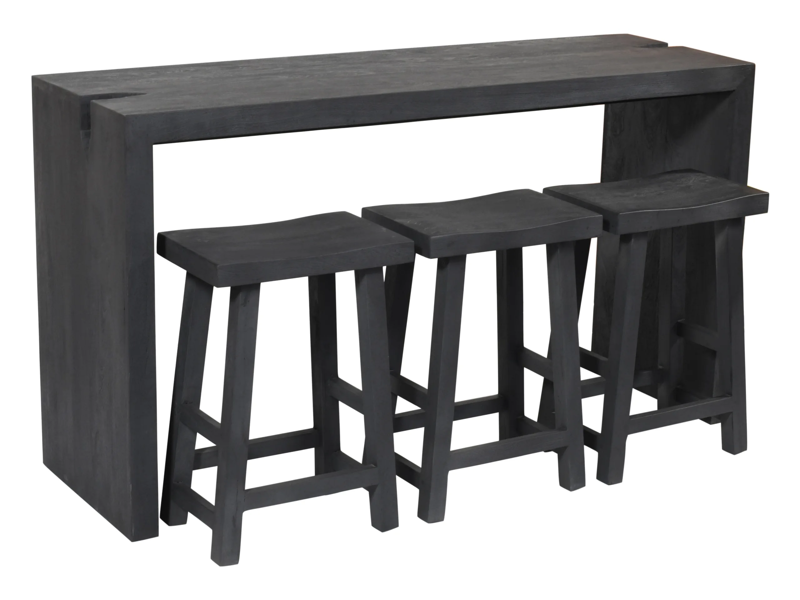 Archibald Counter Table 4-Piece Set - Graphite Black