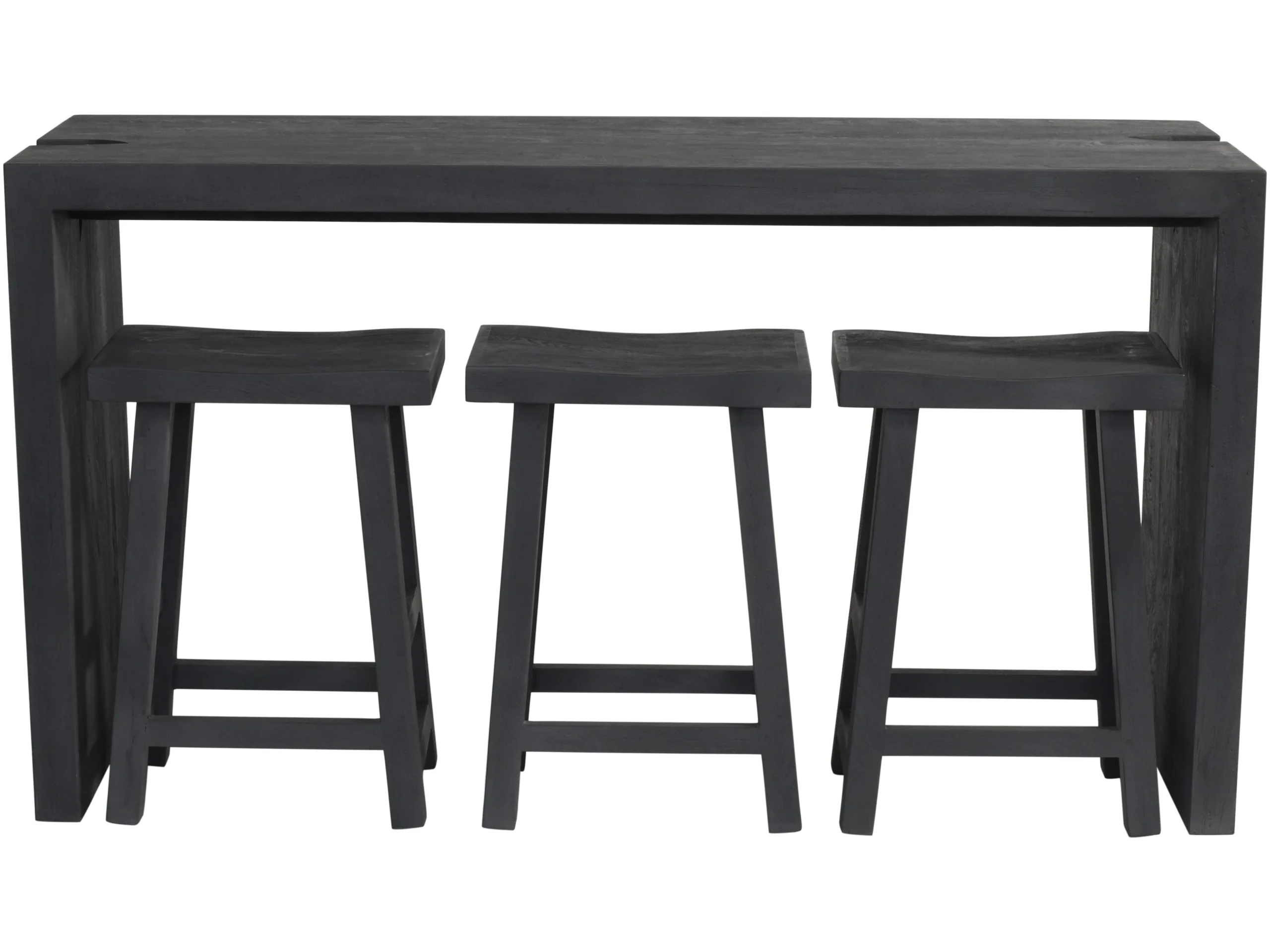 Archibald Counter Table 4-Piece Set - Graphite Black - Image 2