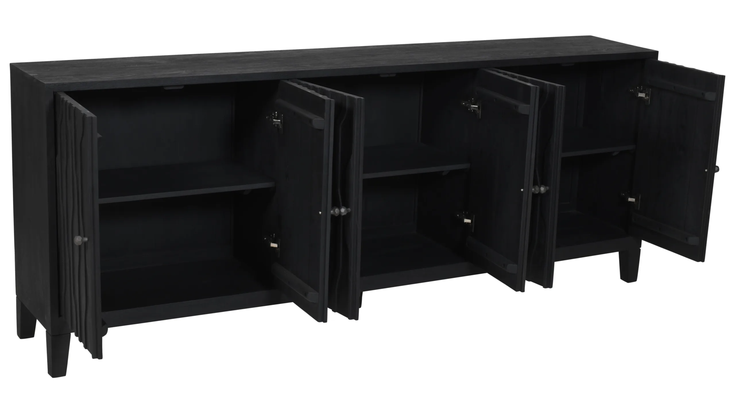 Oliver 6-Door Sideboard - Graphite Black - Image 4