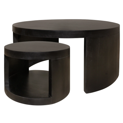 Molly Nesting Cocktail Table 2-Piece Set - Natural Black