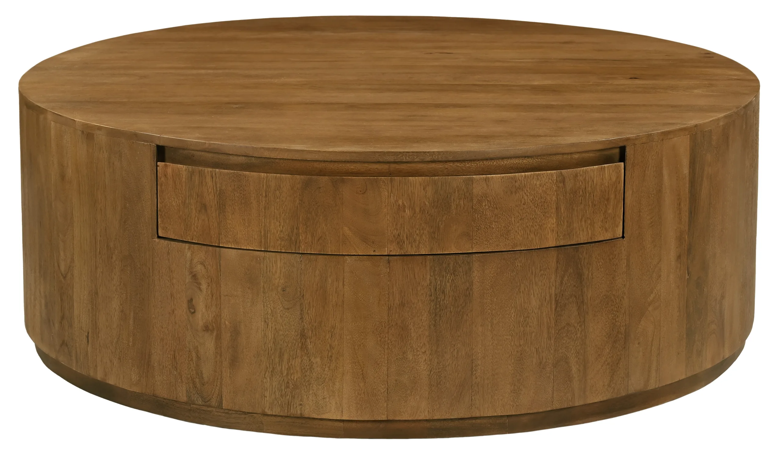 Sedona 2-Drawer Round Cocktail Table - Spice Tan - Image 2