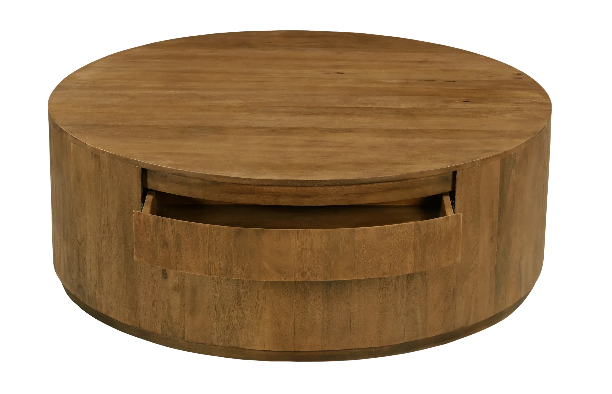 Sedona 2-Drawer Round Cocktail Table - Spice Tan - Image 3