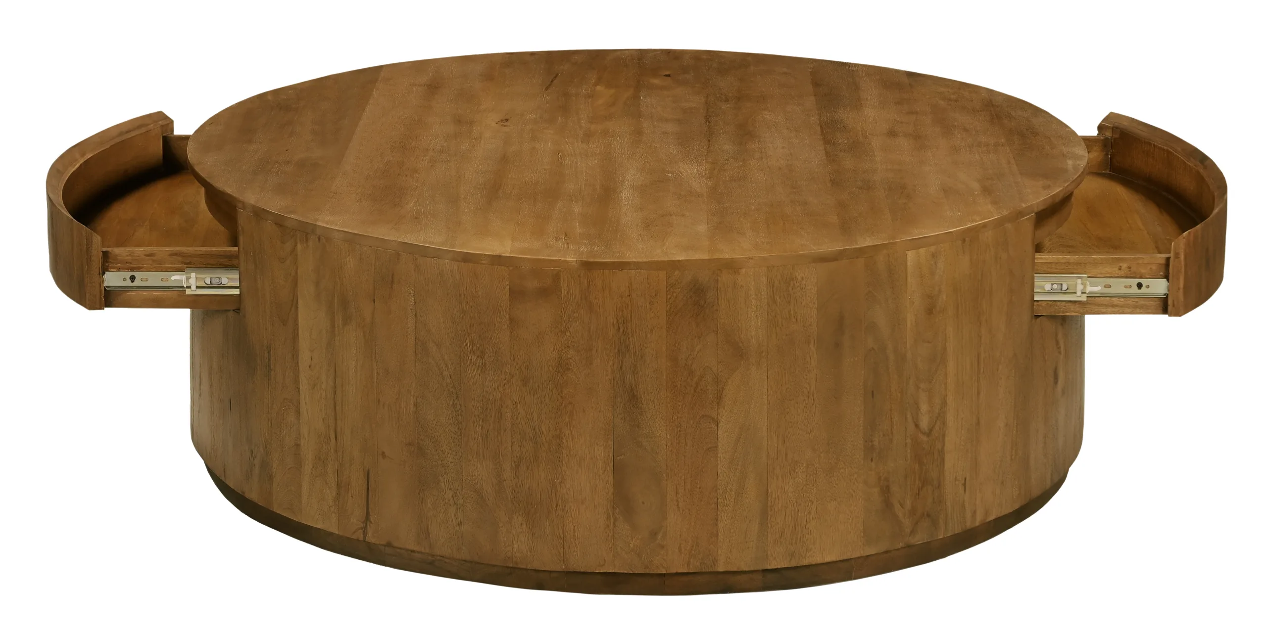 Sedona 2-Drawer Round Cocktail Table - Spice Tan - Image 4