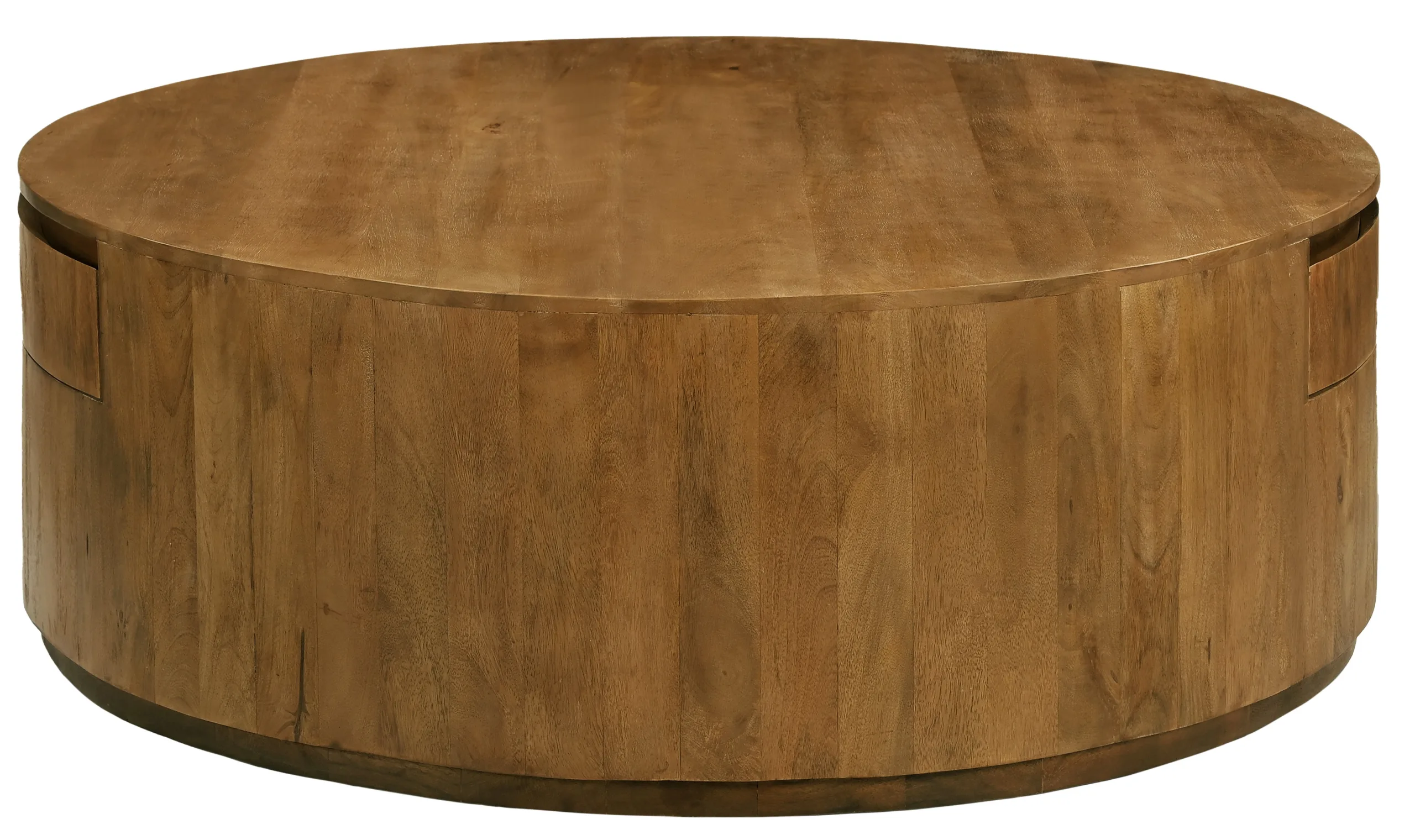 Sedona 2-Drawer Round Cocktail Table - Spice Tan