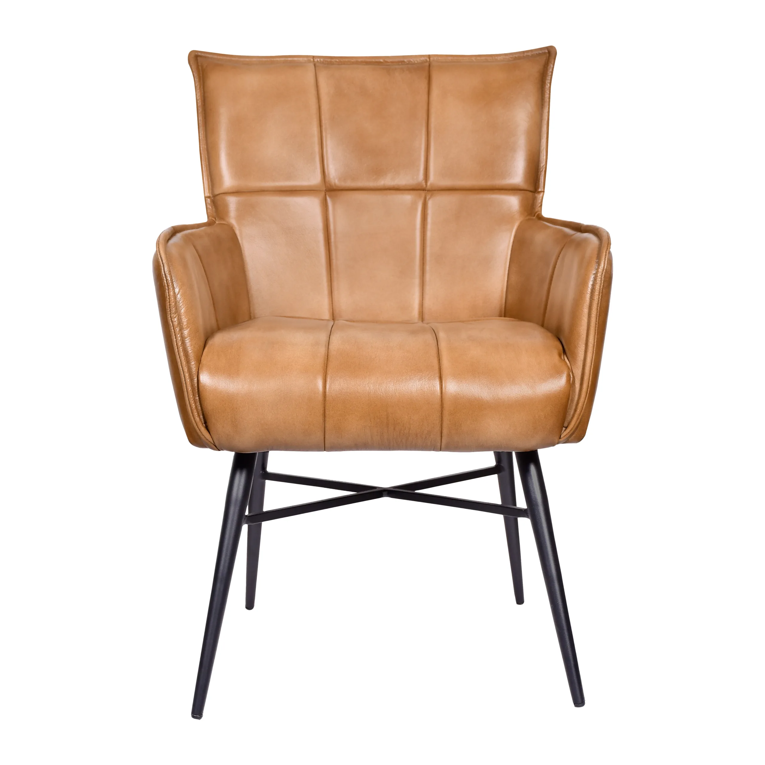 Gordon Leather Arm Chair - Caramel - Image 2