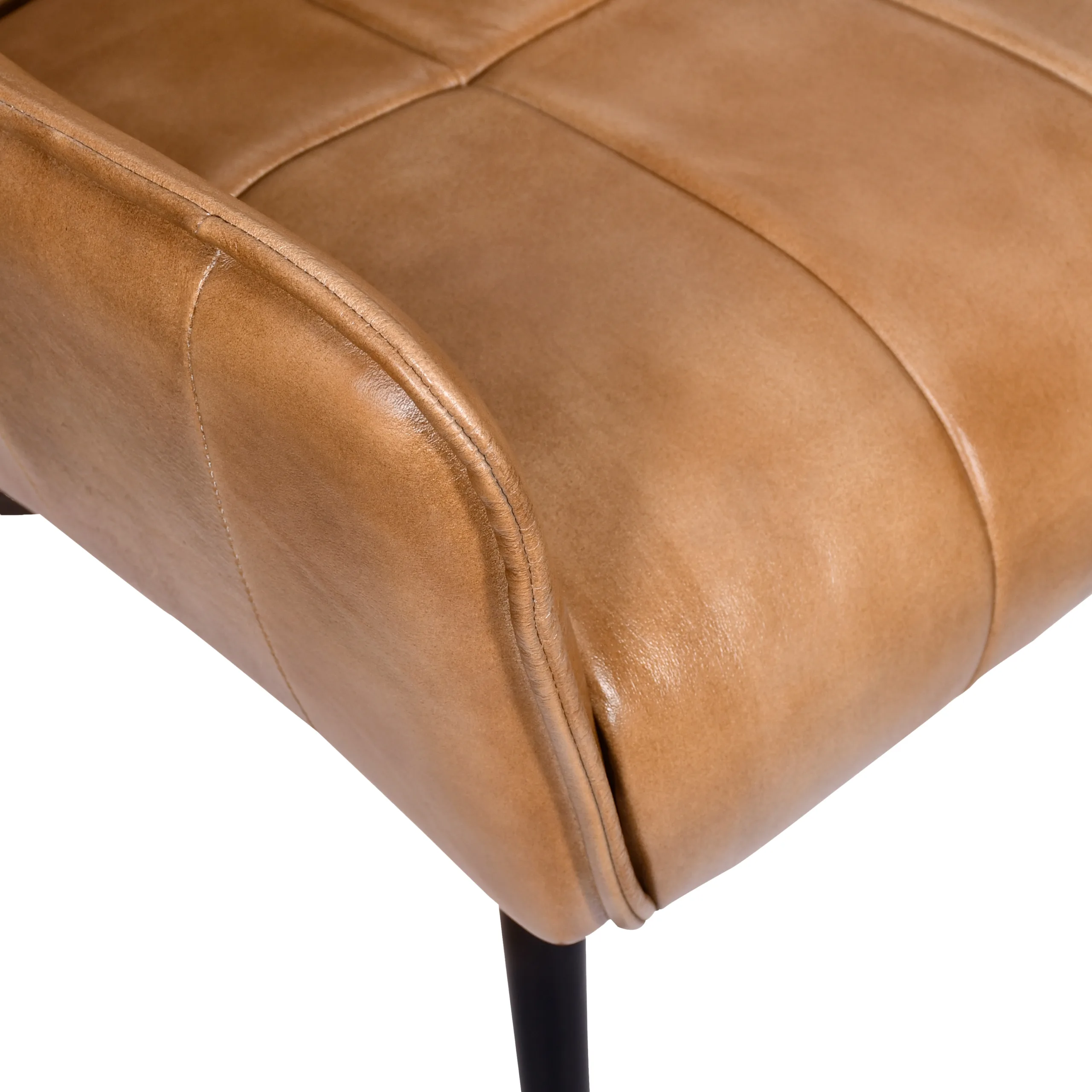 Gordon Leather Arm Chair - Caramel - Image 5