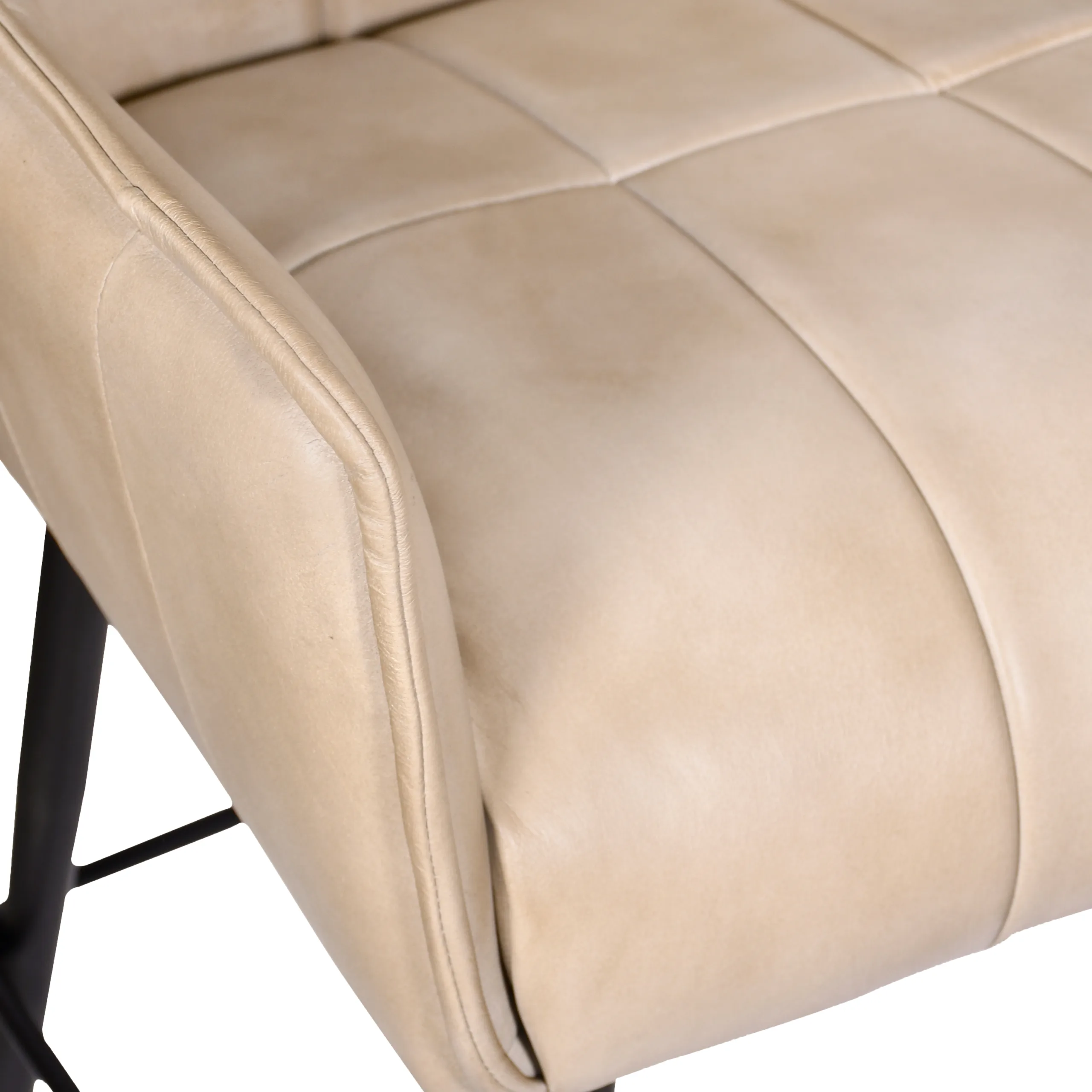 Gordon Leather Swivel Counter Stool - Stone - Image 4