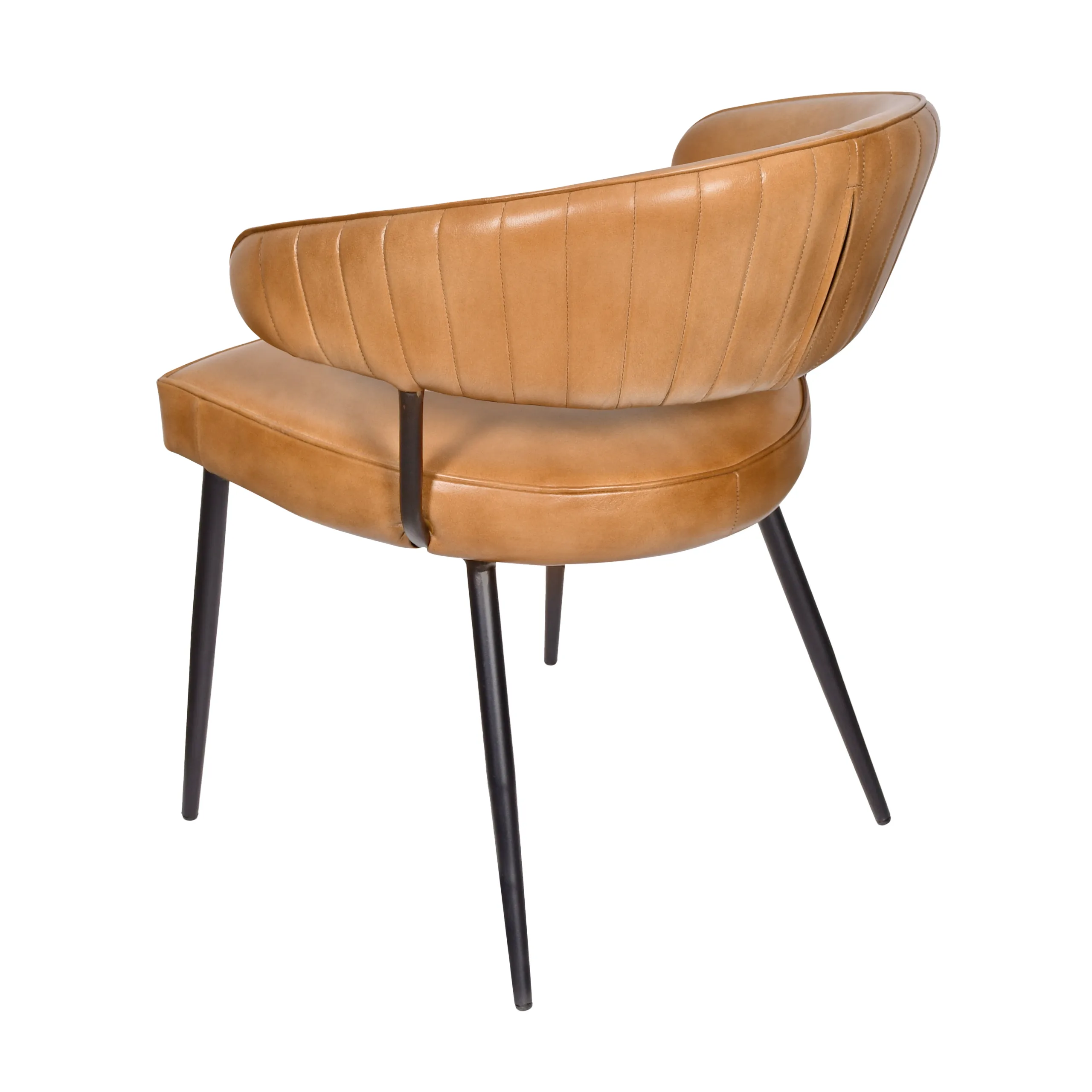 Barbara Leather Dining Chair 2-Piece Set - Caramel - Image 4