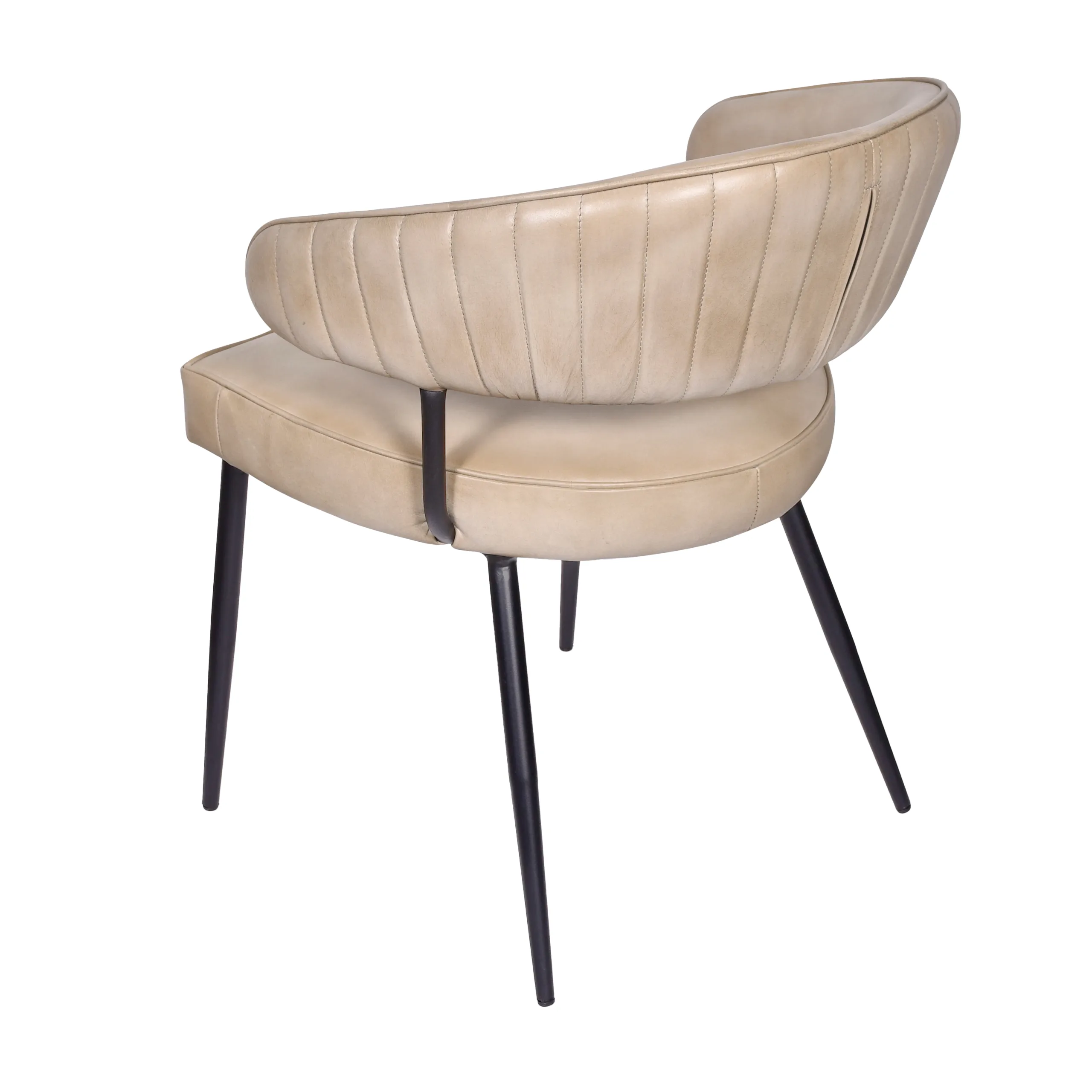 Barbara Leather Dining Chair 2-Piece Set - Stone - Image 4