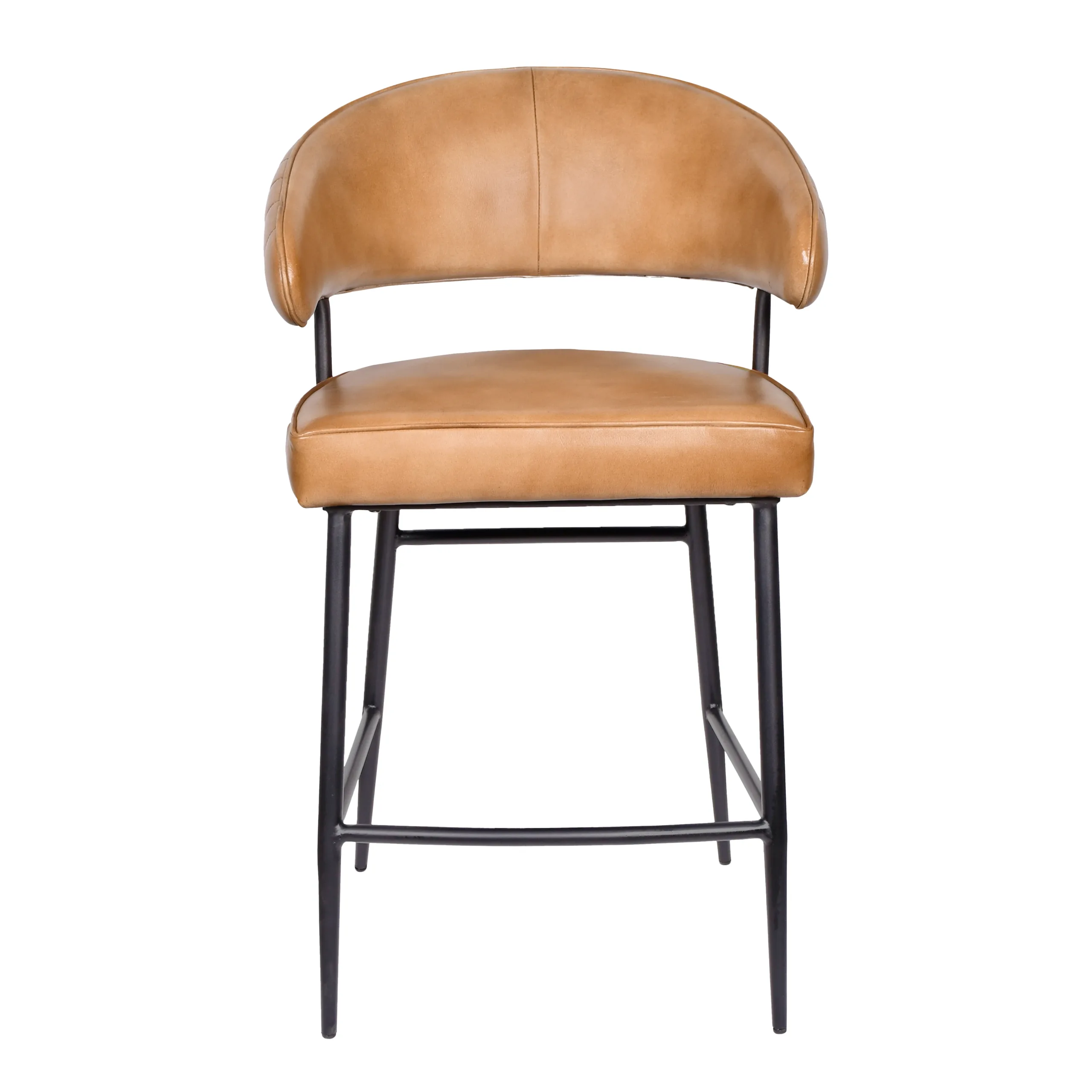 Barbara Leather Counter Stool - Caramel - Image 2