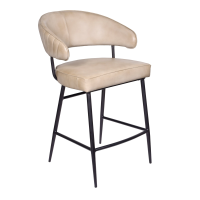 Barbara Leather Counter Stool - Stone