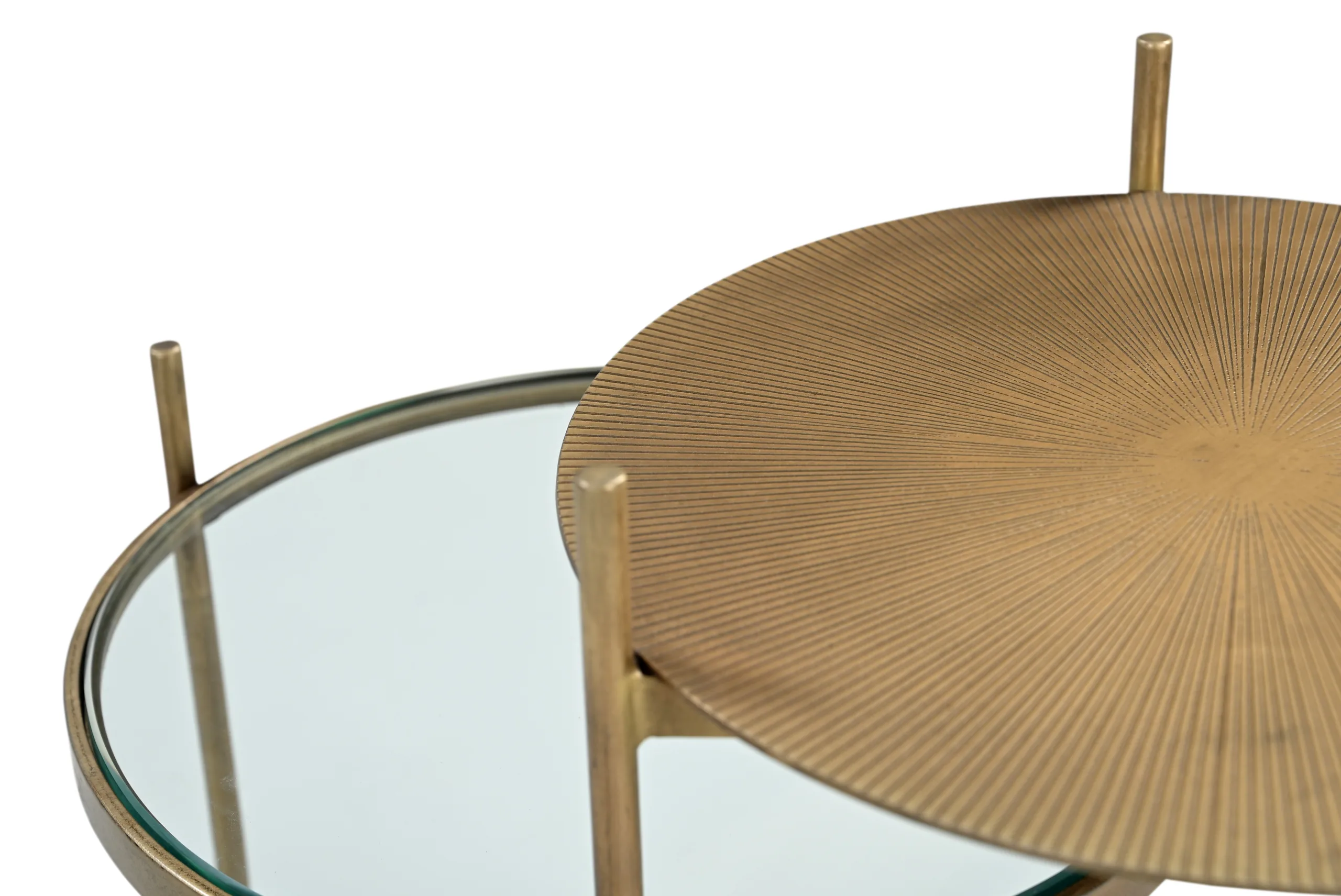 Levy Iron Side Table - Marble and Brass - Image 5