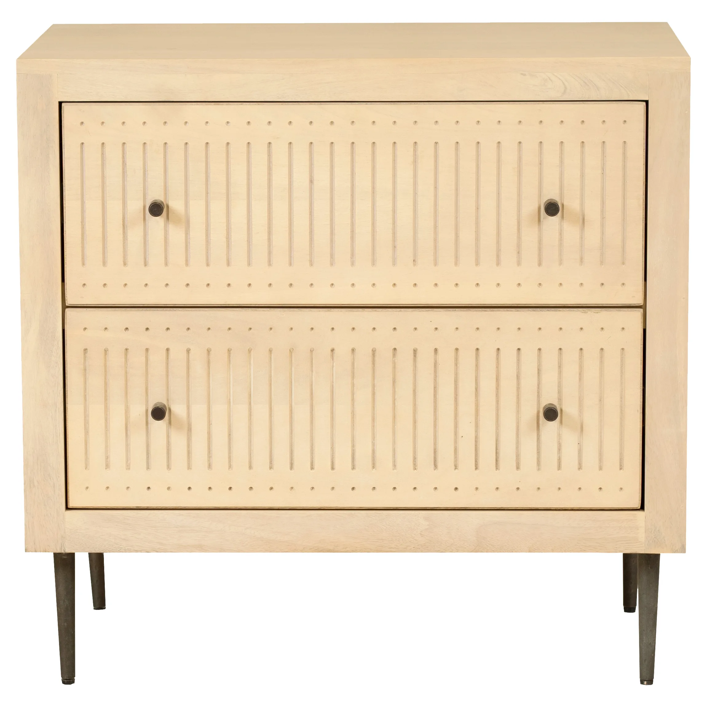 Saeger 2-Drawer Nightstand - Aged Natural - Image 2