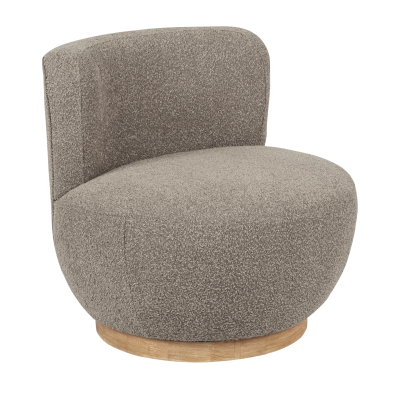 Mandy Occasional Swivel Chair - Silver Boucle