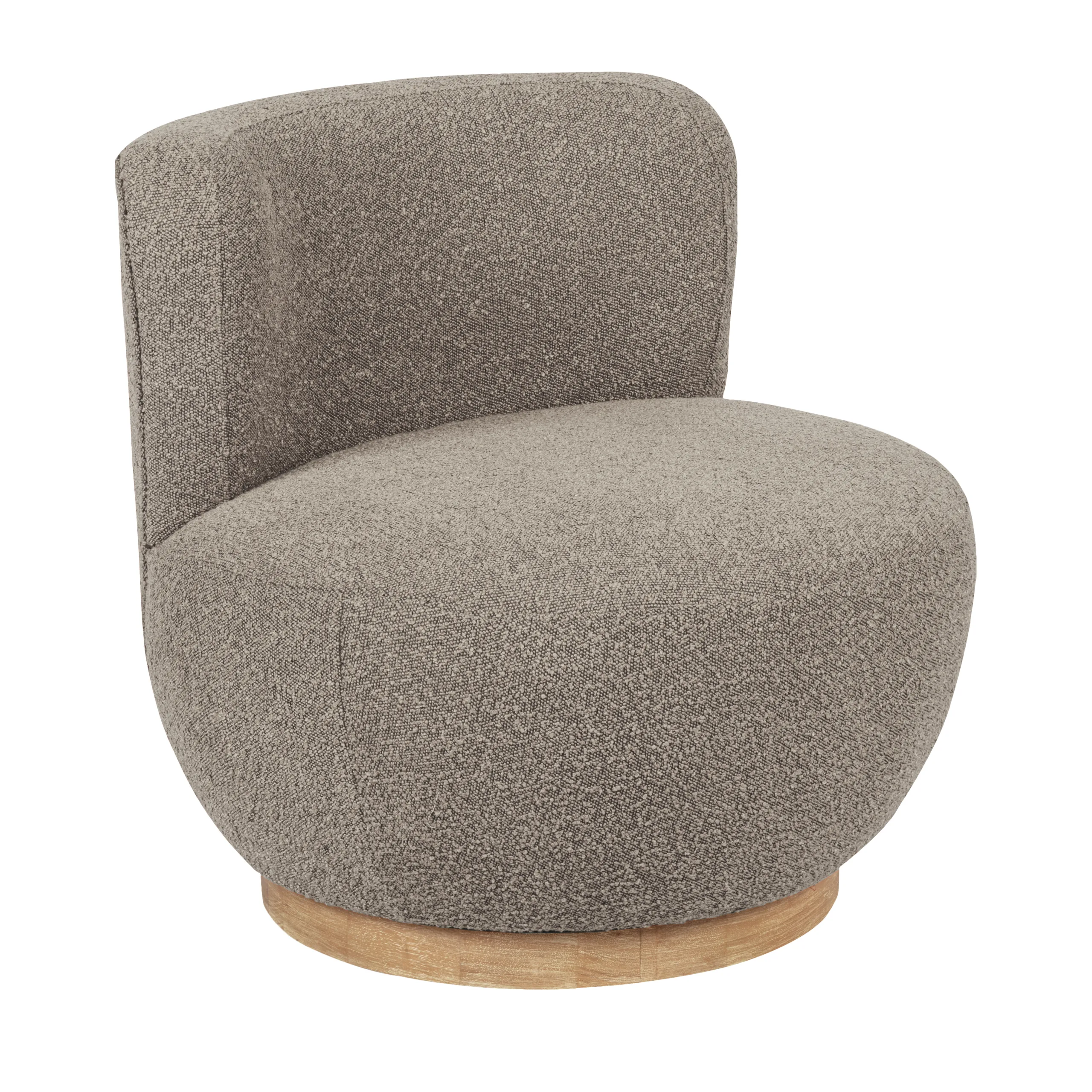 Mandy Occasional Swivel Chair - Silver Boucle