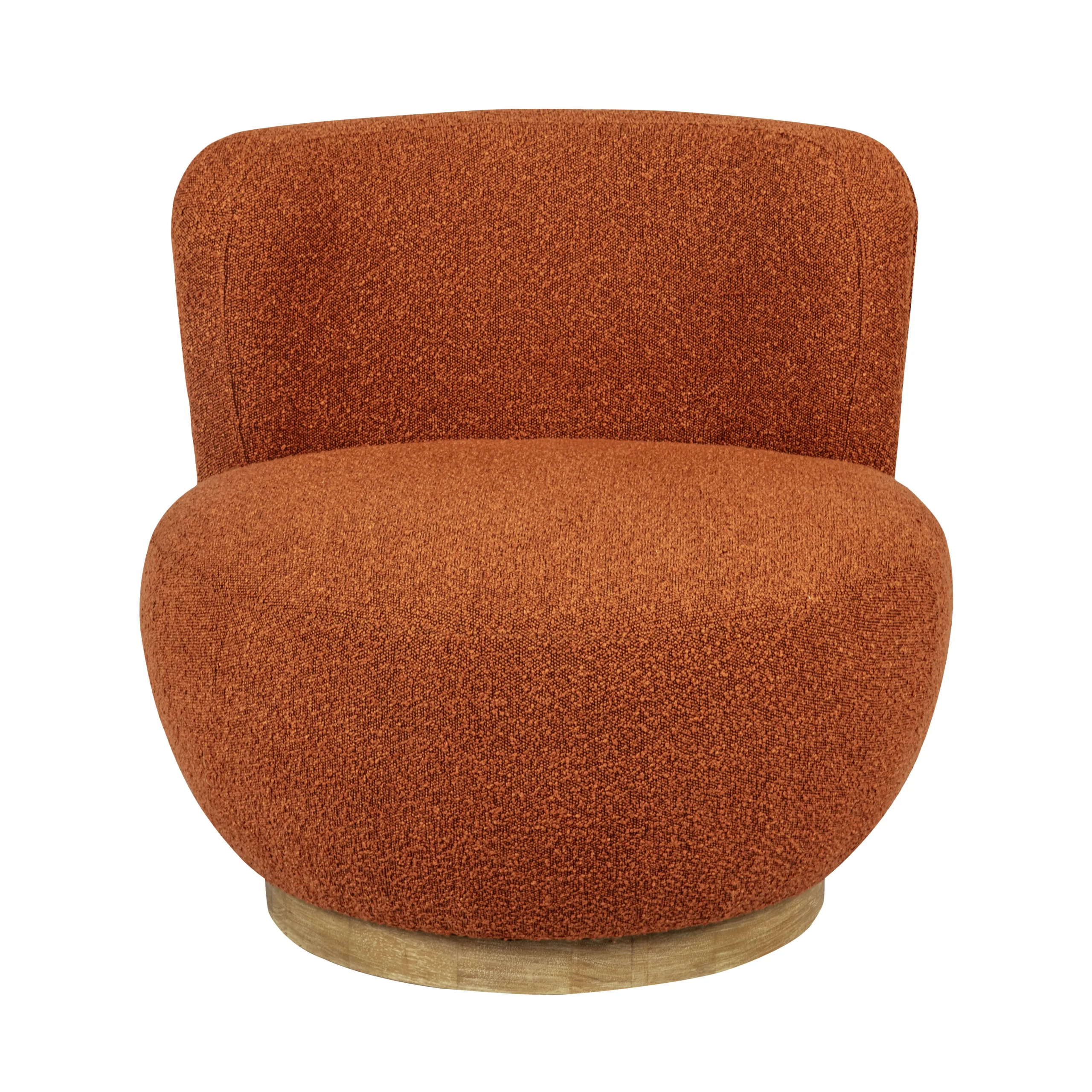 Mandy Occasional Swivel Chair - Rust Boucle - Image 2