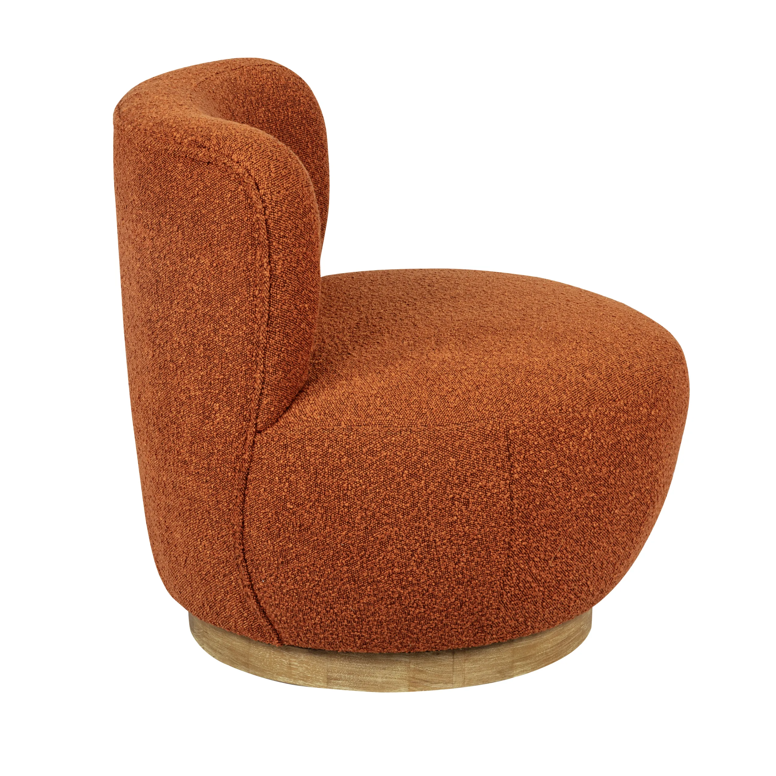 Mandy Occasional Swivel Chair - Rust Boucle - Image 3