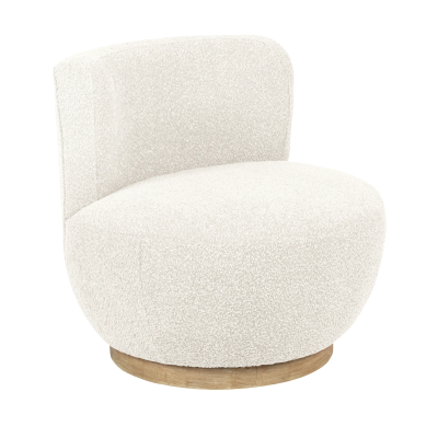 Mandy Occasional Swivel Chair - Ivory Boucle