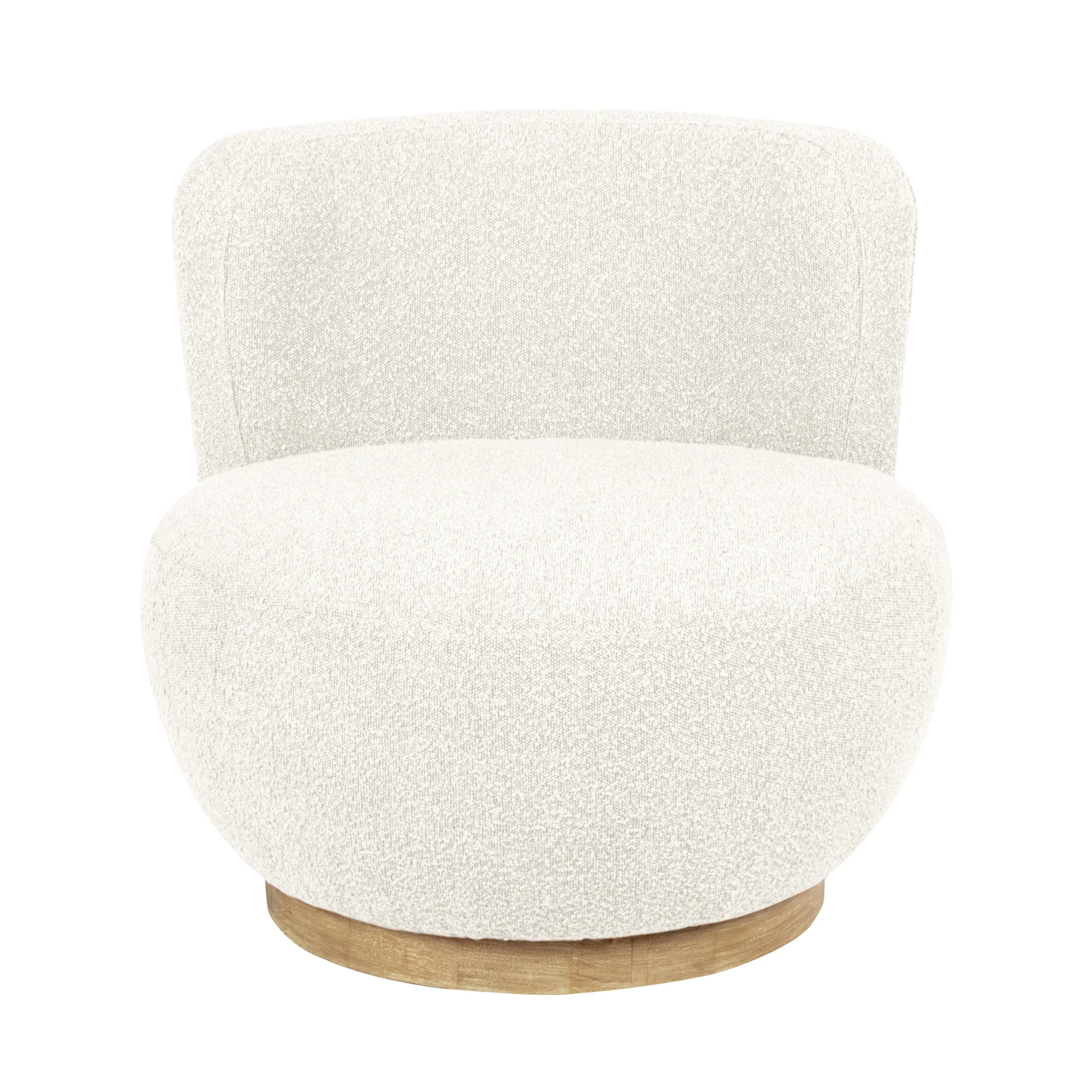 Mandy Occasional Swivel Chair - Ivory Boucle - Image 2