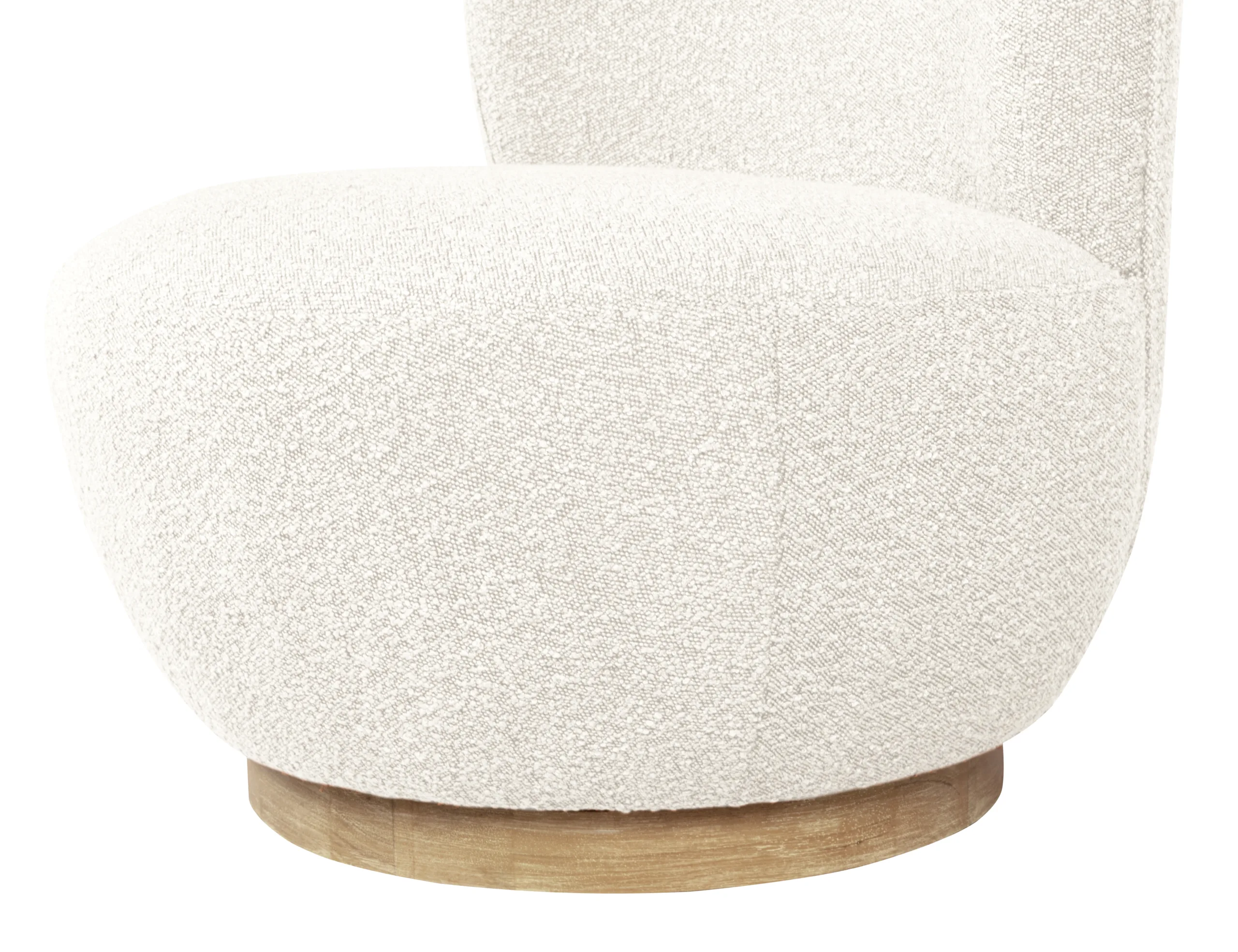 Mandy Occasional Swivel Chair - Ivory Boucle - Image 7
