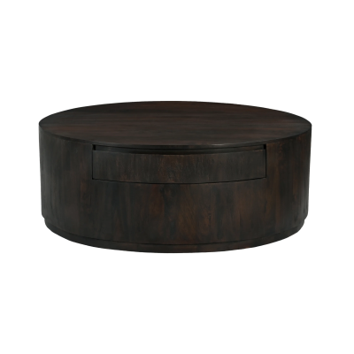 Sedona Round 2-Drawer Cocktail Table - Barista Brown