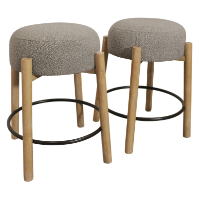 Nandy Counter Stool 2-Piece Set - Silver Boucle