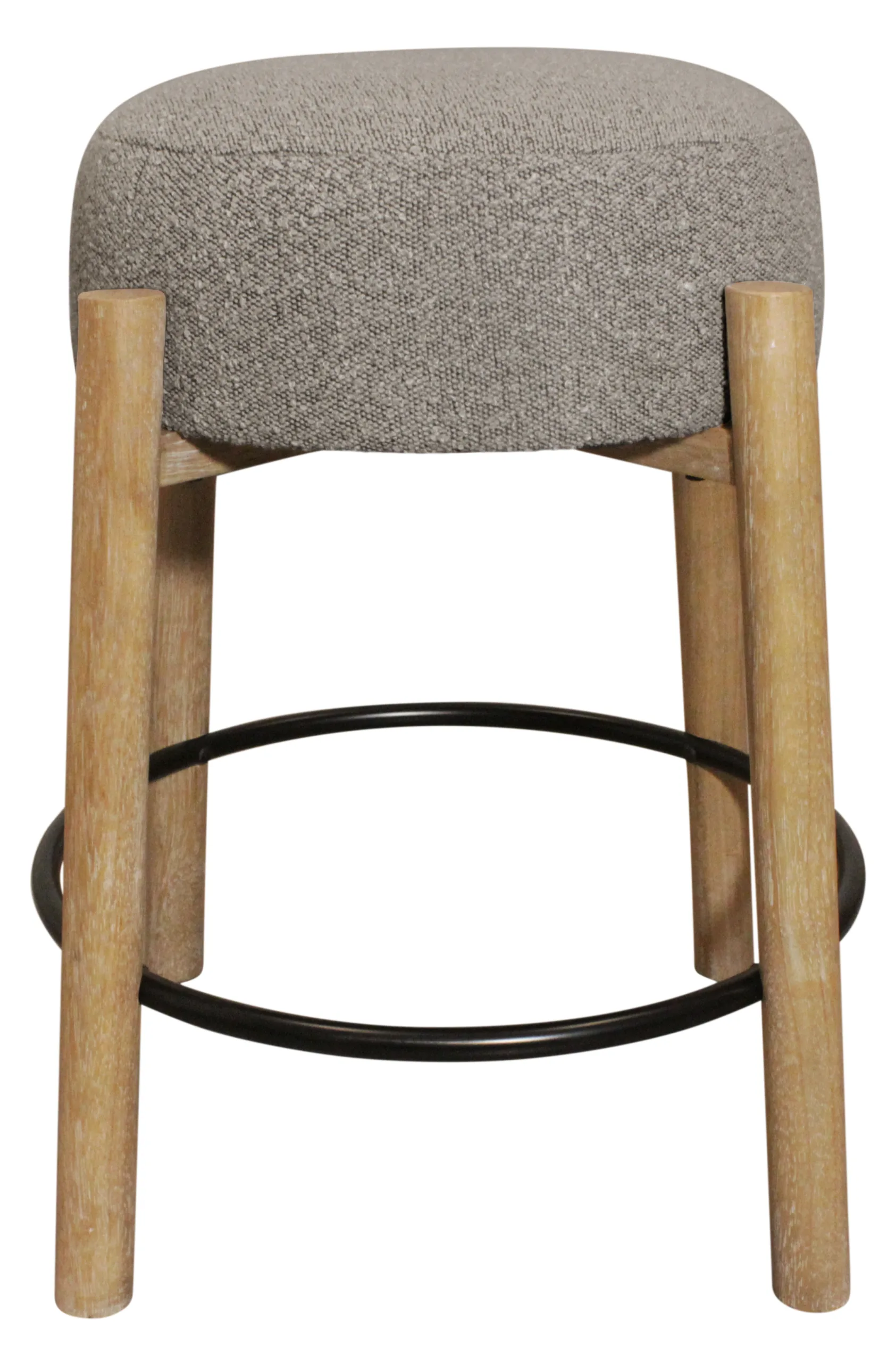 Nandy Counter Stool 2-Piece Set - Silver Boucle - Image 2