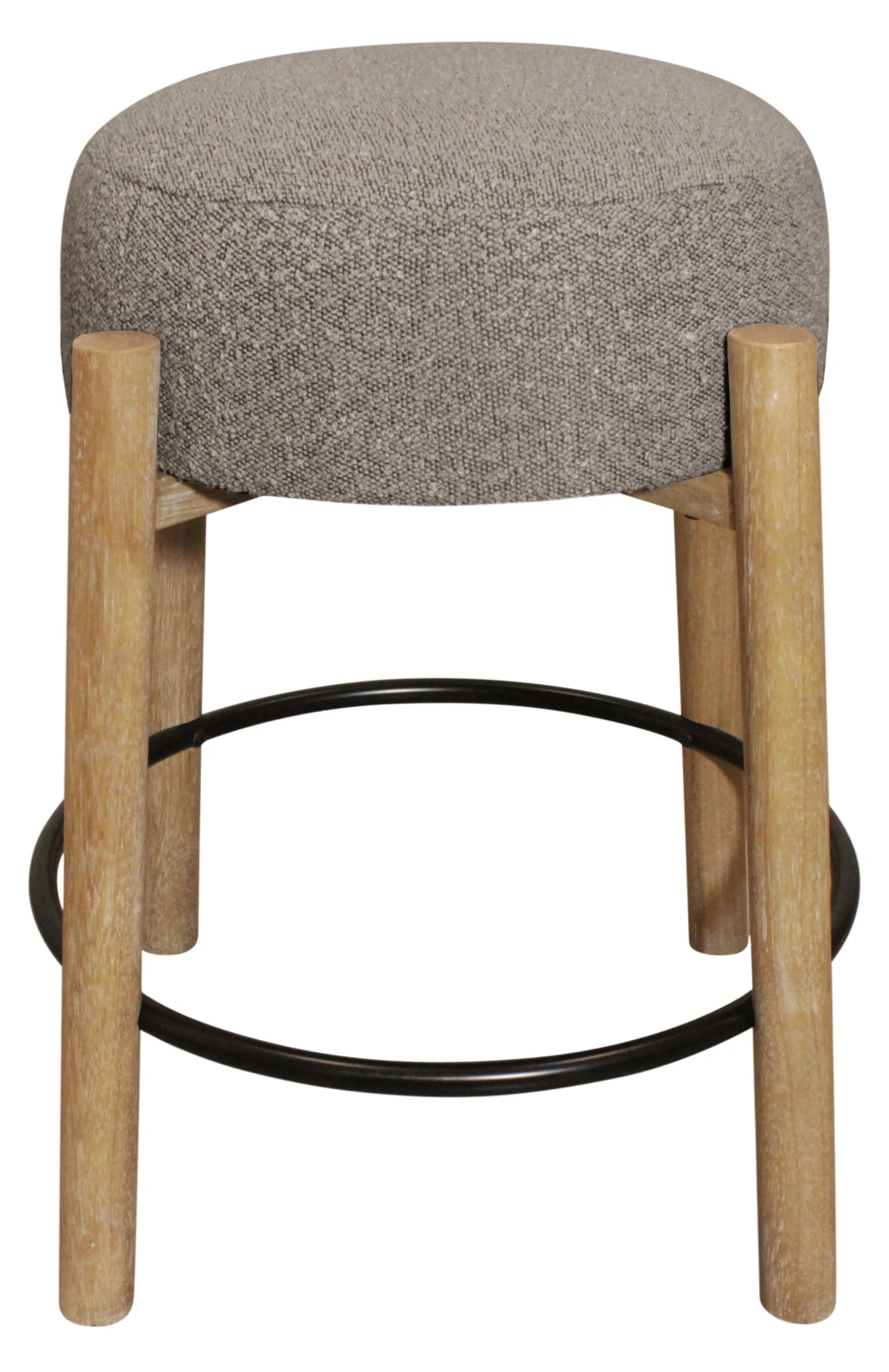 Nandy Counter Stool 2-Piece Set - Silver Boucle - Image 3