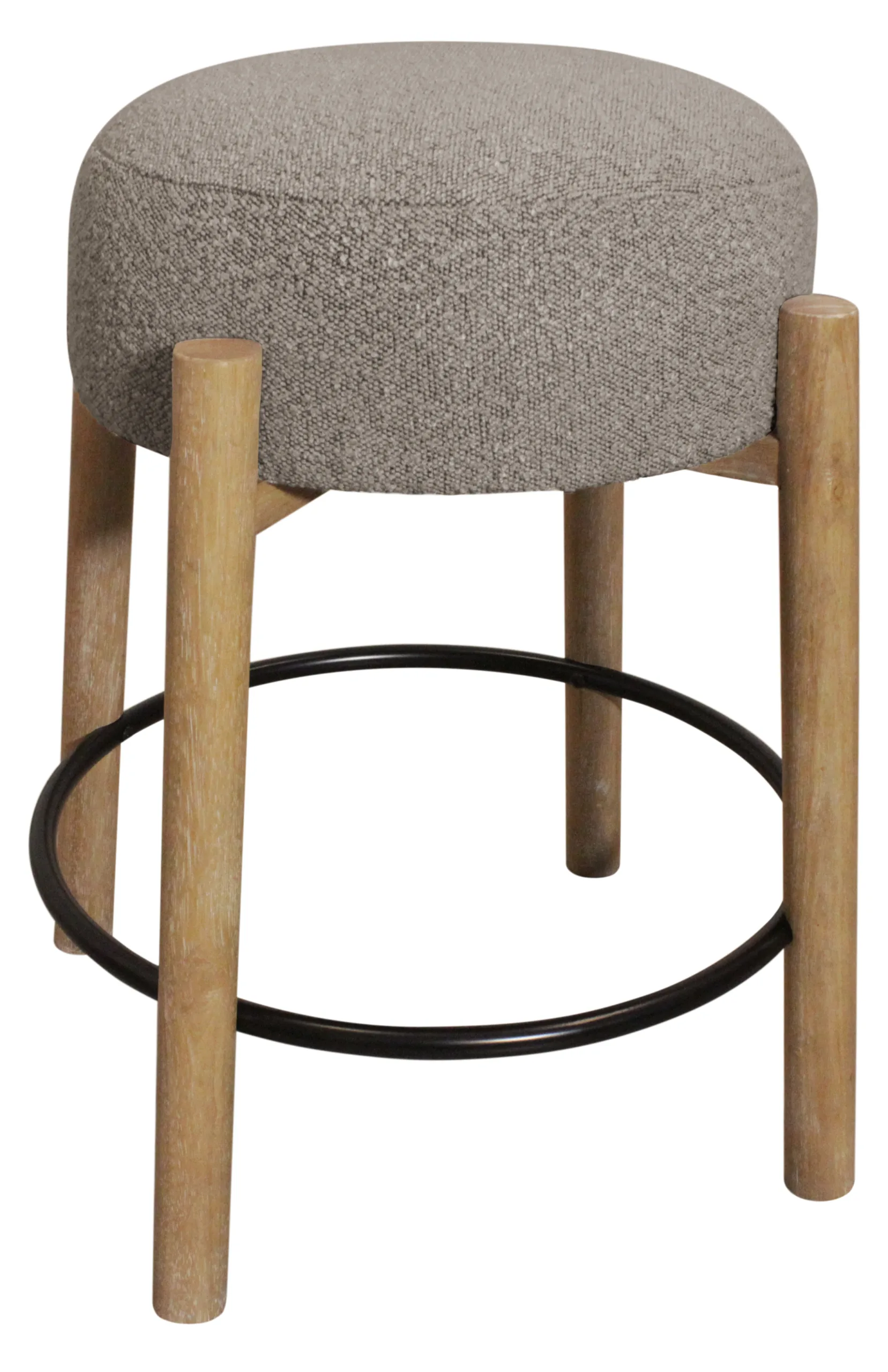 Nandy Counter Stool 2-Piece Set - Silver Boucle - Image 4