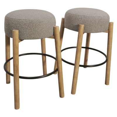 Nandy Barstool 2-Piece Set - Silver Boucle