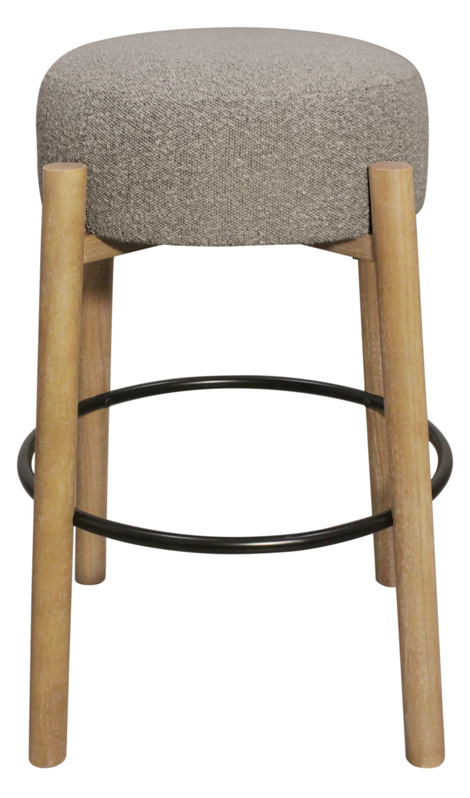 Nandy Barstool 2-Piece Set - Silver Boucle - Image 2
