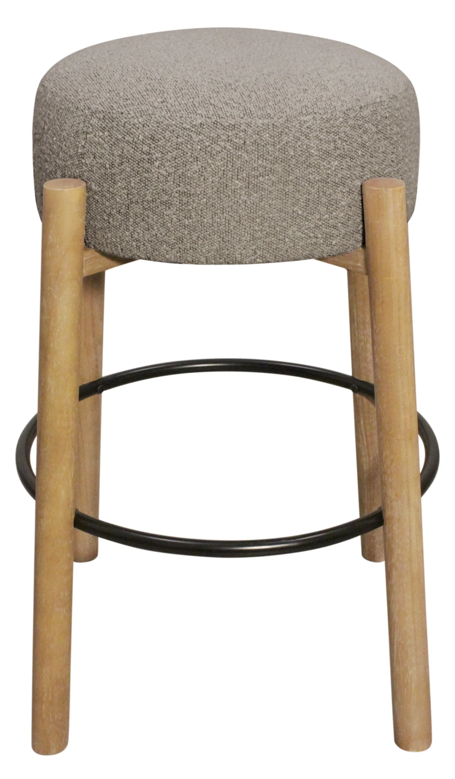 Nandy Barstool 2-Piece Set - Silver Boucle - Image 3