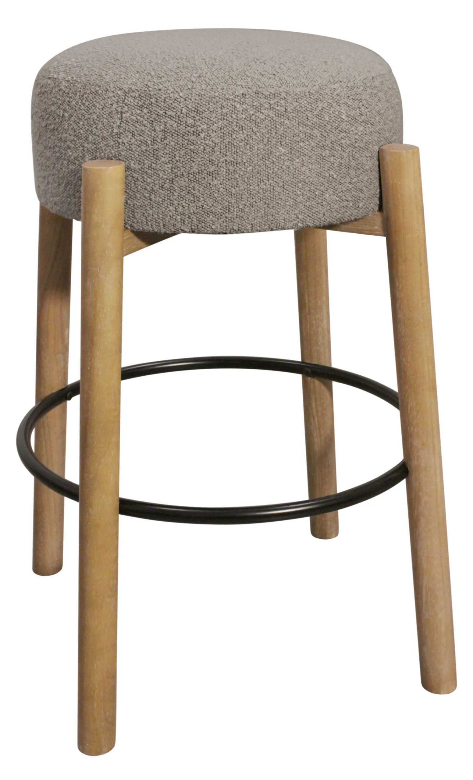 Nandy Barstool 2-Piece Set - Silver Boucle - Image 5